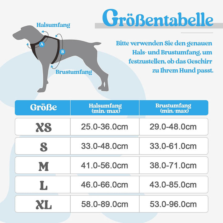rabbitgoo Hundegeschirr Mittelgrosse Hunde, Anti Zug Geschirr mit Kontrolle, No Pull Verstellbar Hun