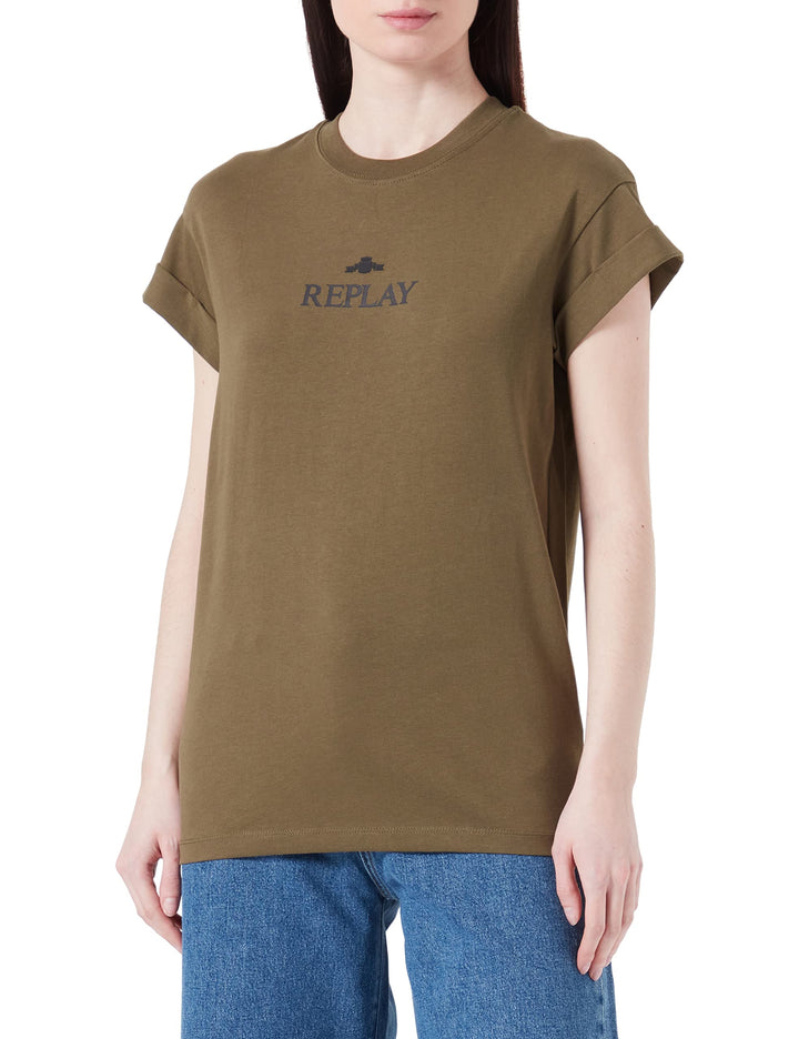 Replay Damen T-Shirt XS 238 Army Green, XS 238 Army Green