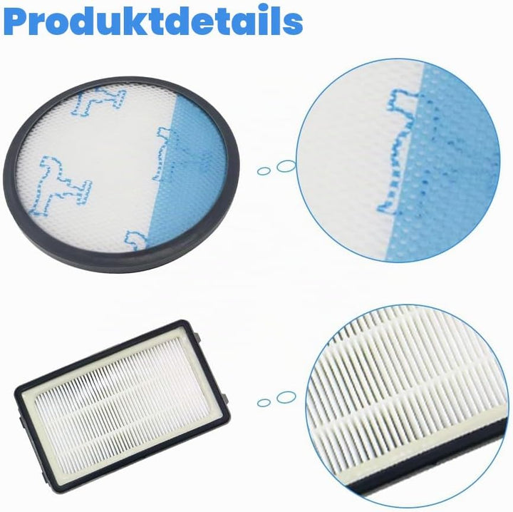 2 Sätze RO3731 Filter, Ersatzfilter für Rowenta Compact Power Silence Force Cyclonic Staubsauger RO3