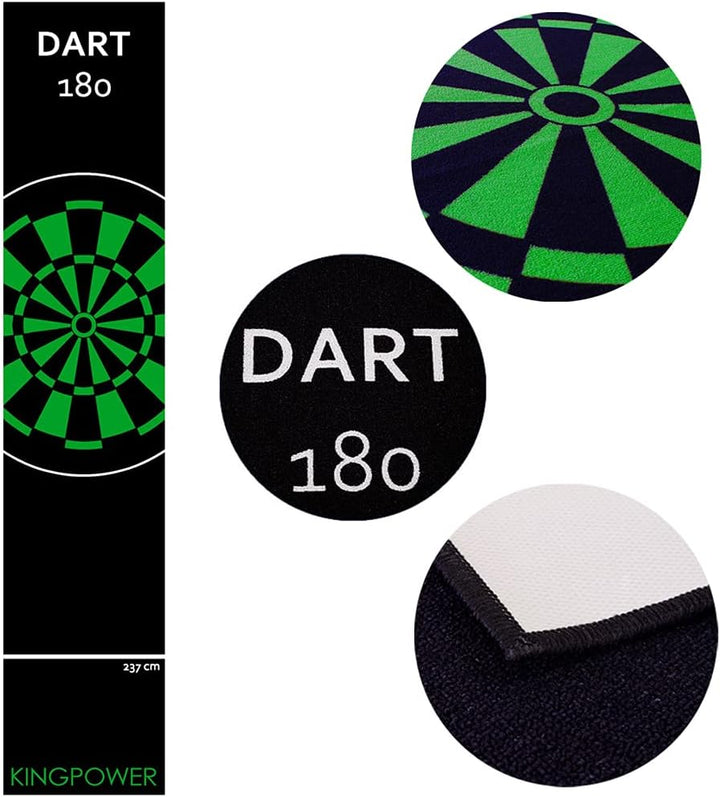 Kingpower Dartteppich mit Abwurflinie, Dart Zubehör mit Motiv, Dartmatte mit Oche, pflegeleichter Te