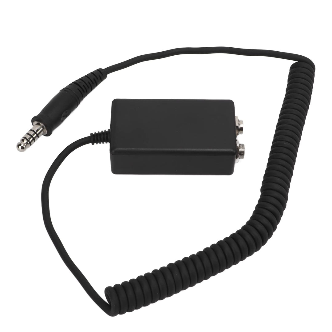 Aviation Headset Adapter, Helikopter Headset auf GA Adapter Universal Schwarz Durable für Avcomm für