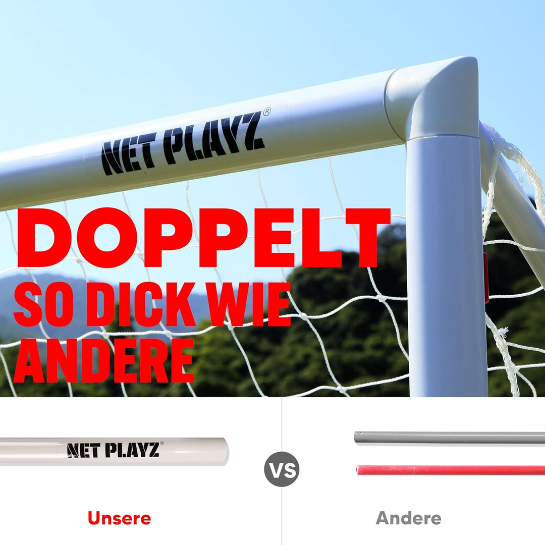 NET PLAYZ Fussballtore für den Garten, hochbelastbar, schneller Aufbau | Fussballgeschenke für alle