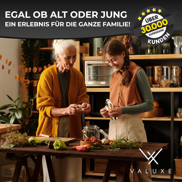 VALUXE® Knoblauchpresse spülmaschinenfest mit kraftvoller Hebelwirkung - Praktische Knoblauch-Presse