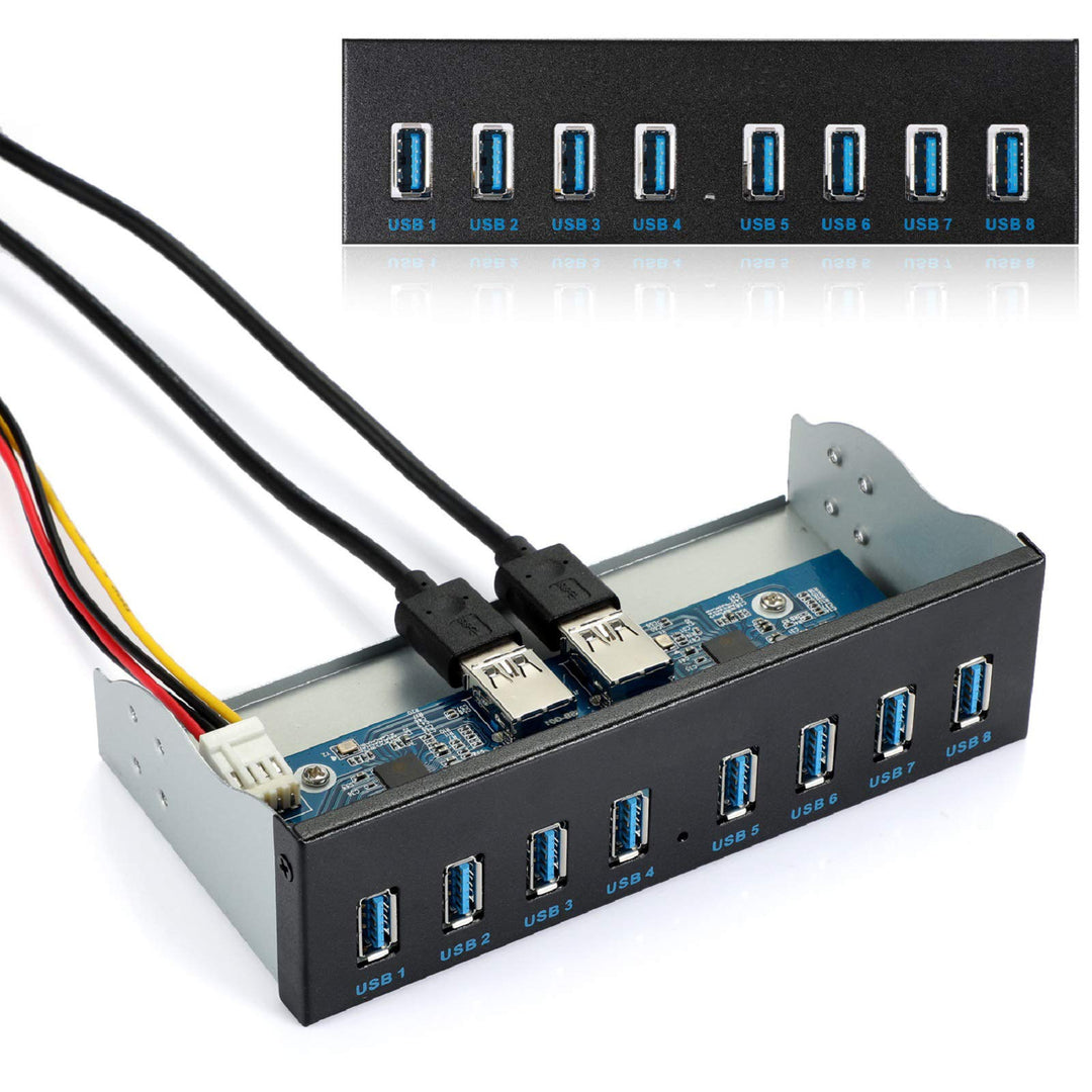 MZHOU USB Front Panel, USB3.0 19PIN 8-Port hub Optical Drive Extension Front Panel Adapter for PC Co
