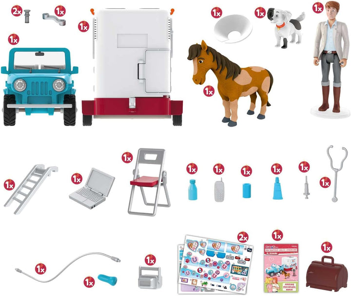 CRAZE Bibi und Tina Spielset Mobile Tierarzt Station Dr. Eichhorn Pferde Spielzeug Doktor Spielfigur