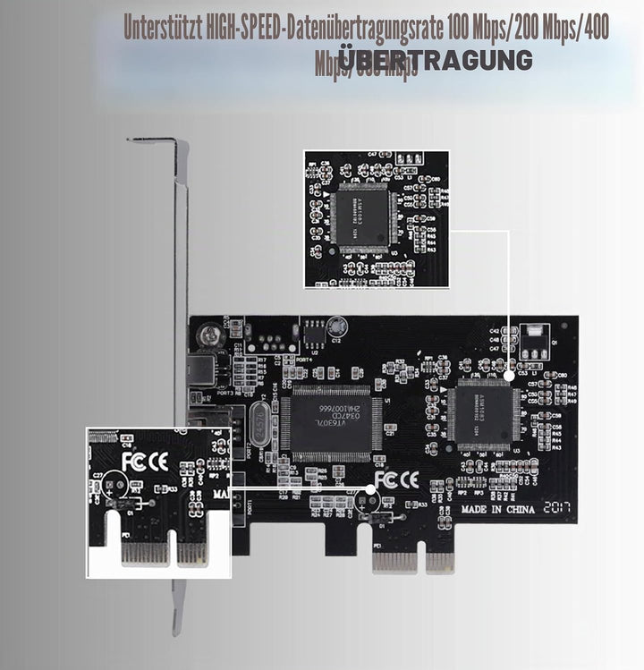 Firewire PCI-Express-Karte, PCI-E PCI Express FireWire 1394a IEEE 1394 Controller-Karte mit FireWire