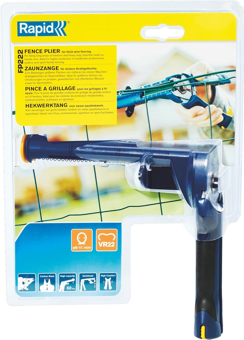 Rapid Zaunzange FP222 zur Befestigung von Spanndrähten und Zäunen, mit Magazin, für VR22 Zaun-Ringkl