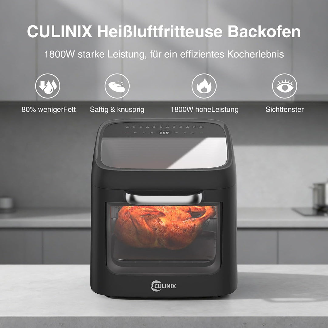 12L XXL Heissluftfritteuse, 12-in-1 Voreinstellungen, Programme, Touchscreen, Funktionen als Air Fry