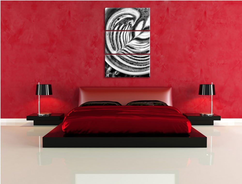 Pixxprint Tasse Kaffee als Leinwandbild/Grösse: 3 Teilig (120x80) cm/Wandbild/Kunstdruck/fertig besp