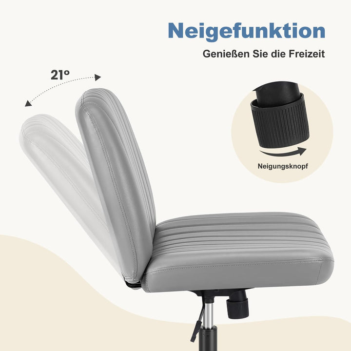 DUMOS Bürostuhl Ohne Armlehne, Teddysamt und Bequemes Netzgewebe Criss Cross Chair, mit Verbreiterte