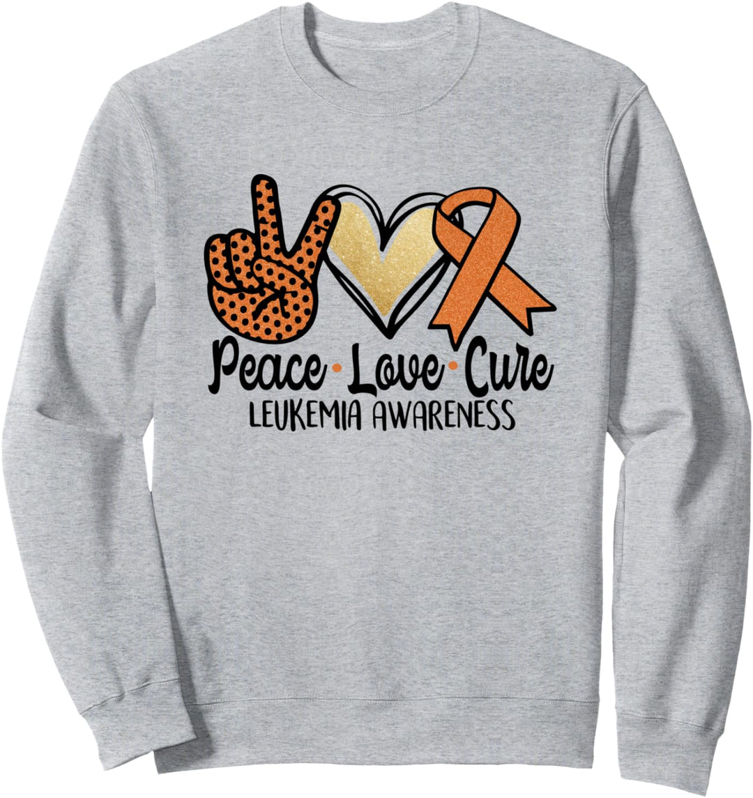 Band mit Aufschrift "Peace Love Cure Leukemia" Sweatshirt