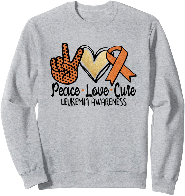Band mit Aufschrift "Peace Love Cure Leukemia" Sweatshirt