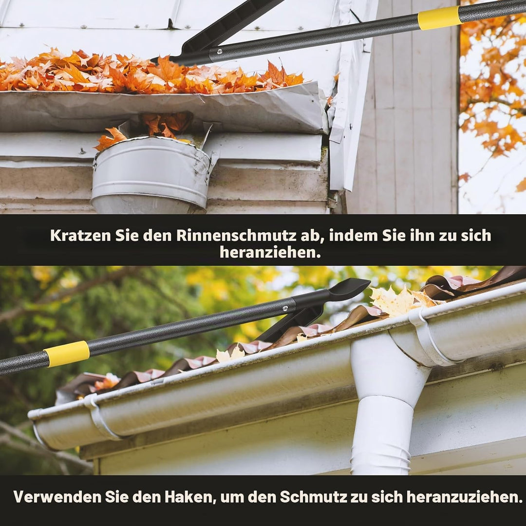 Dachrinnenreinigungswerkzeug mit 235 cm ausziehbarer Stange, Regenrinnen-Reinigungswerkzeug, Dachrin
