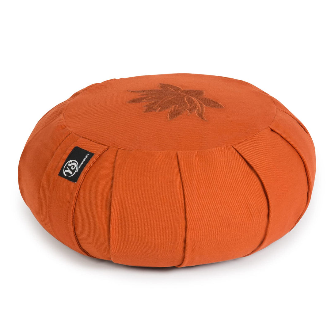 Yoga Studio YS Med/Cush/Terra/Lot Meditationskissen, rund, Zafu-Buchweizen, Lotusblatt, Terrakotta,