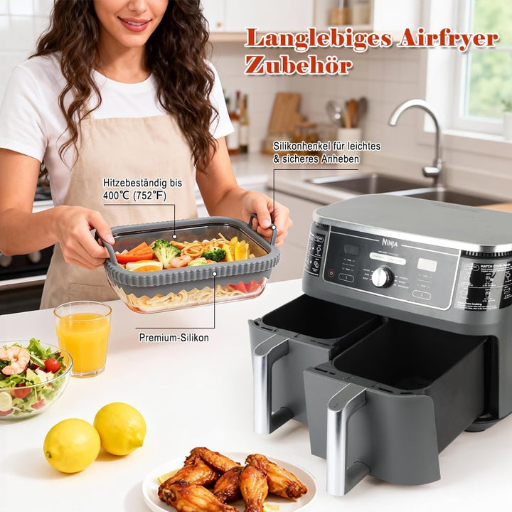 YQL Airfryer Zubehör für COSORI Heissluftfritteuse 2 Kammern 8,5L/Ninja AF400EUCP/DZ400EU, Hitzebest
