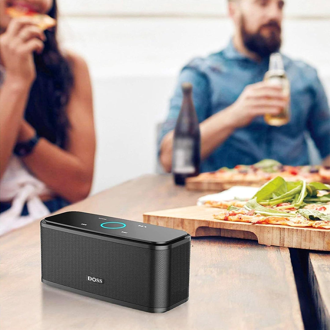 Bluetooth Lautsprecher, DOSS SoundBox Musikbox Bluetooth Box mit Dualen Bass-Treibern, 20h Akku,Touc