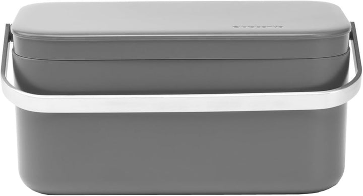 Brabantia Abfalleimer, Kunststoff/Edelstahl, Dunkelgrau, 22 x 13 x 11 cm, 1 Einheiten Dark Grey, Dar