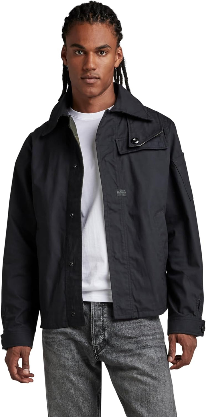 G-STAR RAW Herren High Collar Overshirts XL Schwarz (Caviar D21981-9288-d301), XL Schwarz (Caviar D2