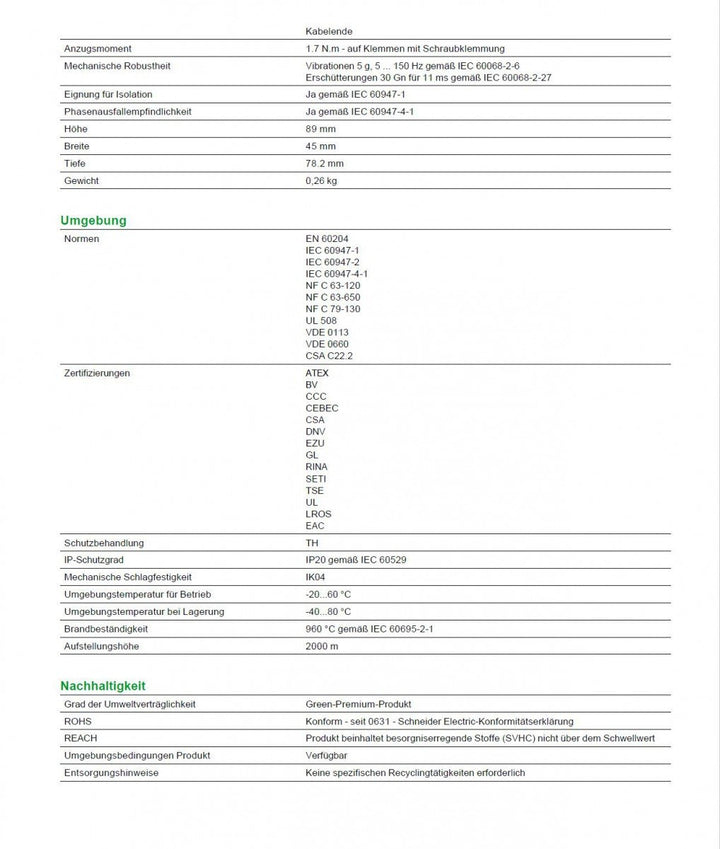 Schneider Electric | GV2ME10 - Motorschutzschalter, 3p, 4-6,3A, Tasterbetätigung, Schraubanschluss -