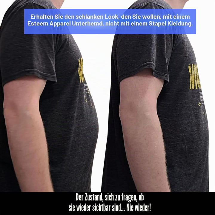 Esteem Apparel Originales Herren-Brustkompressionshemd zum Verstecken von Gynäkomastie Moobs L Schwa