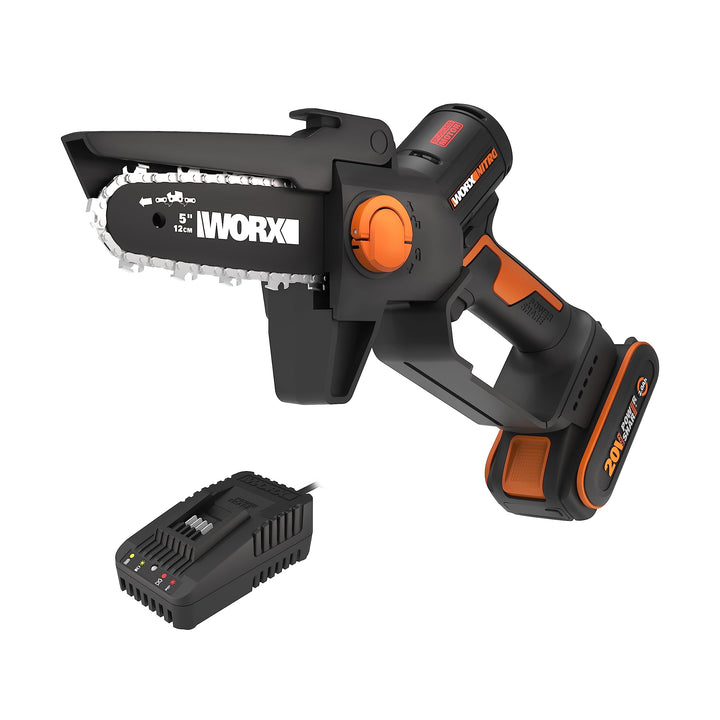 WORX WG325E NITRO Profi Mini Akku-Kettensäge 20V - Einhand Ast-Säge - starker Brushless Motor - 12cm