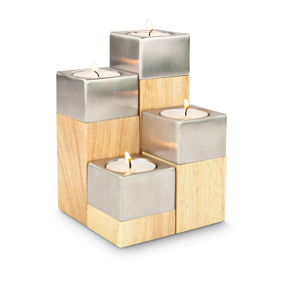 ROMINOX Geschenkartikel 4er Teelicht-Set // Luce – Vier Teelichthalter in modernem Design, flexibel