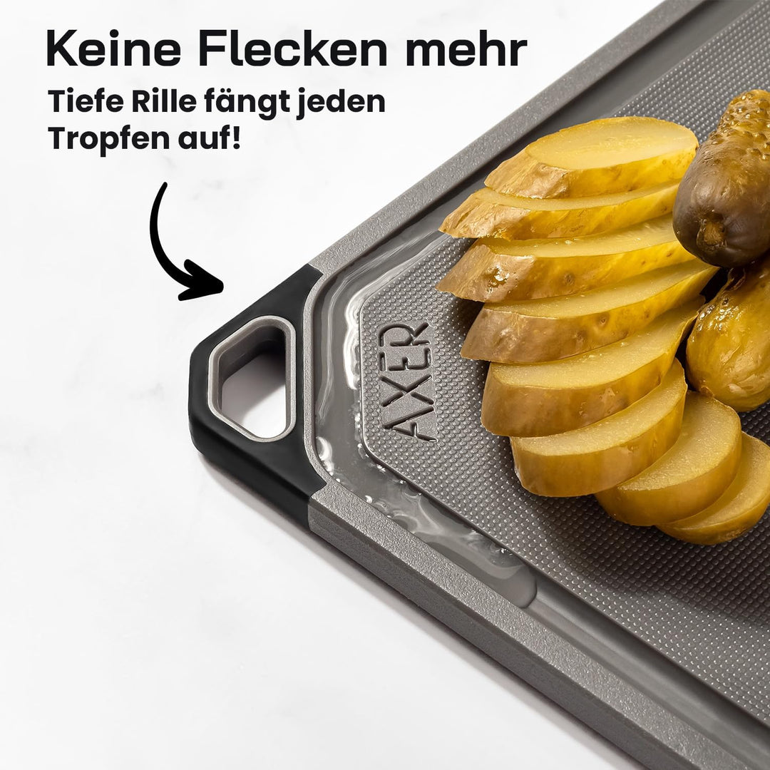 Axer Schneidebrett Kunststoff Gross BPA Frei - Universalgrösse 35x25 cm Küchenbrett Spülmaschinenfes