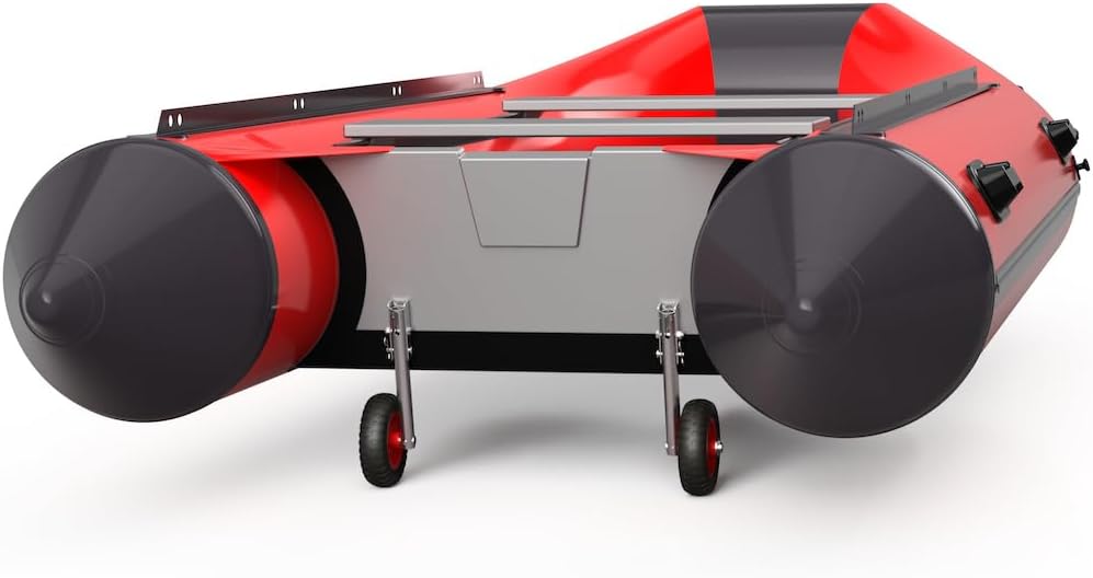 SUPROD Slipräder, Heckräder, für KLEINE Schlauchboote, LD160, Edelstahl Schwarz/Rot, Schwarz/Rot