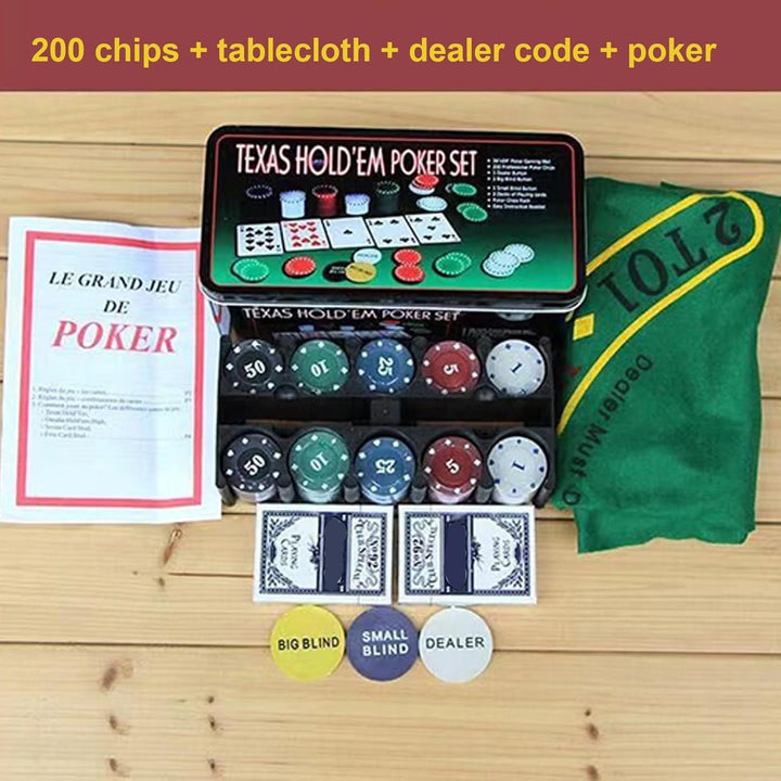 Poker-Chips, 200 Stück, Texas Hold'em Chips, 200 Stück, multifunktional, verschleissfestes Design, p