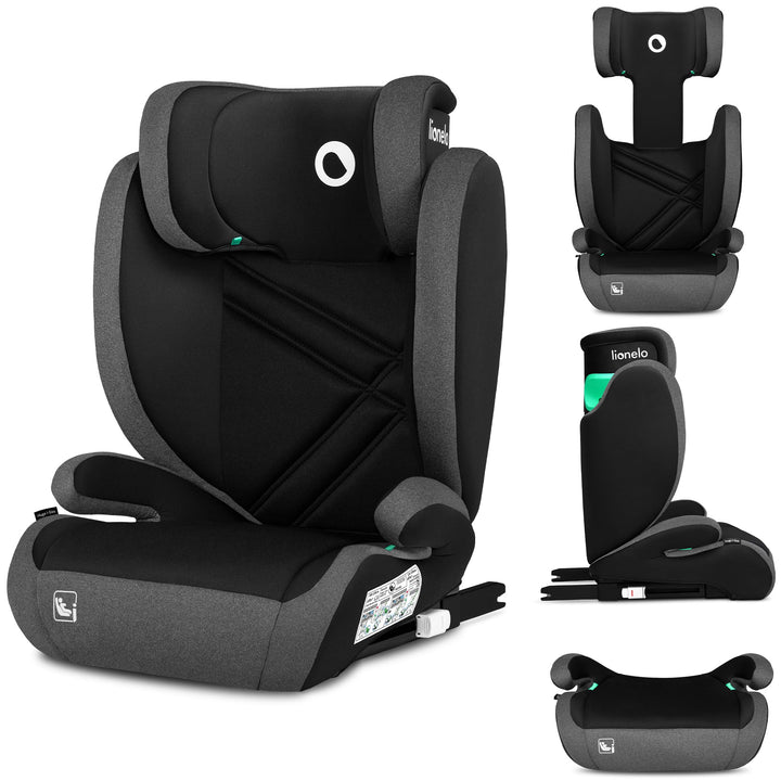 LIONELO HUGO I-SIZE Kinderautositz, Gruppe 2 3, von 100–150 cm, ISOFIX-Installation, verstellbare Ko