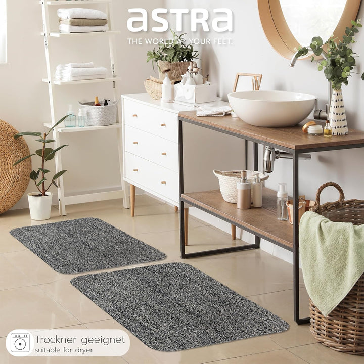 Astra Fussmatte innen waschbar 2er Set 60x75 cm - Schmutzfangmatte Sauberlaufmatte - Fussabstreifer