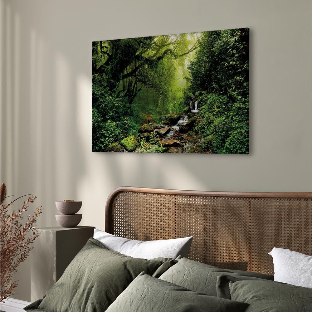 murando Akustikbild Wald Bach 120x80 cm Bilder Akustikschaum Hochleistungsschallabsorber Schallschut