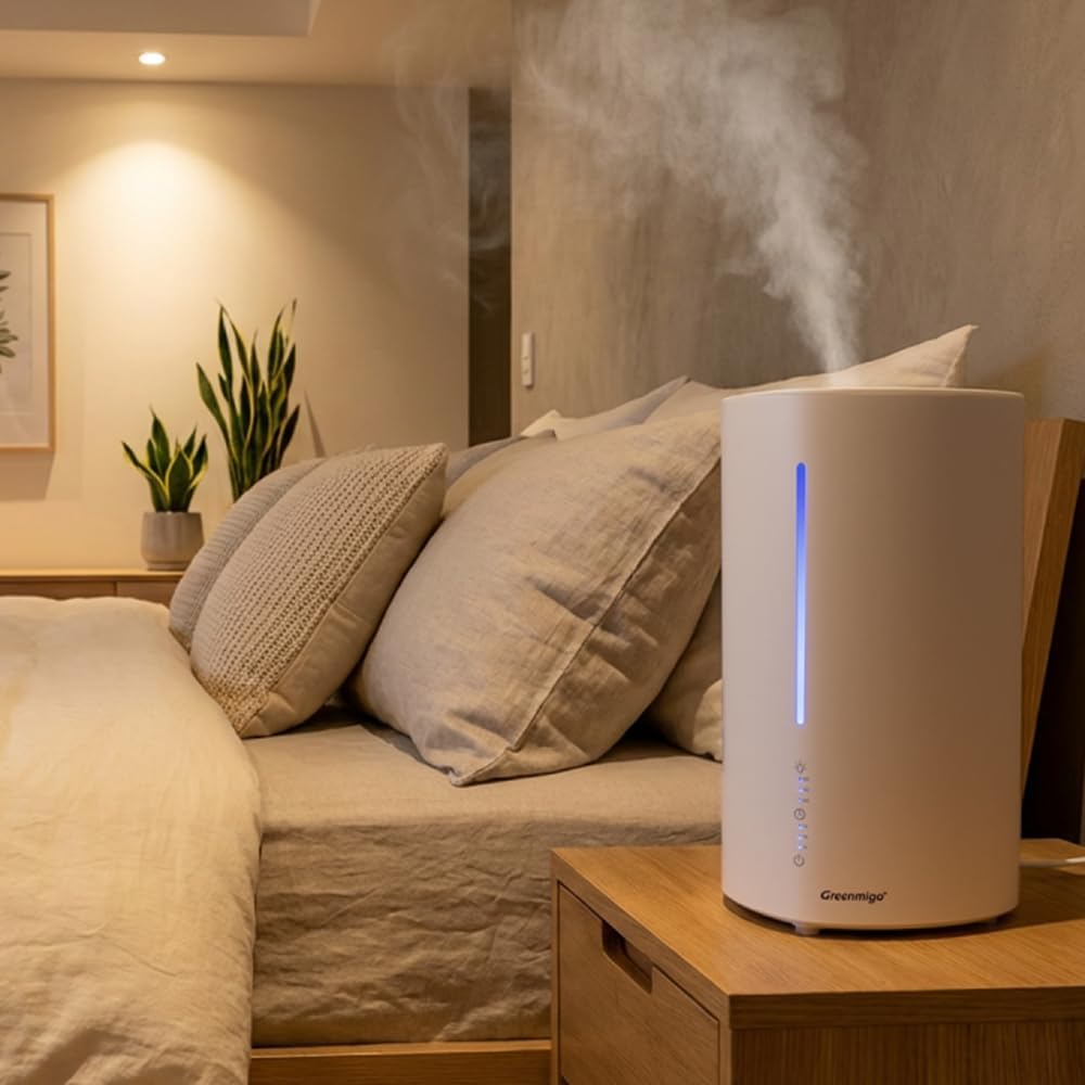 Luftbefeuchter Aroma Diffuser 3L mit Nachtlicht, Leiser Raumluftbefeuchter Ätherisches Öl Diffuser B