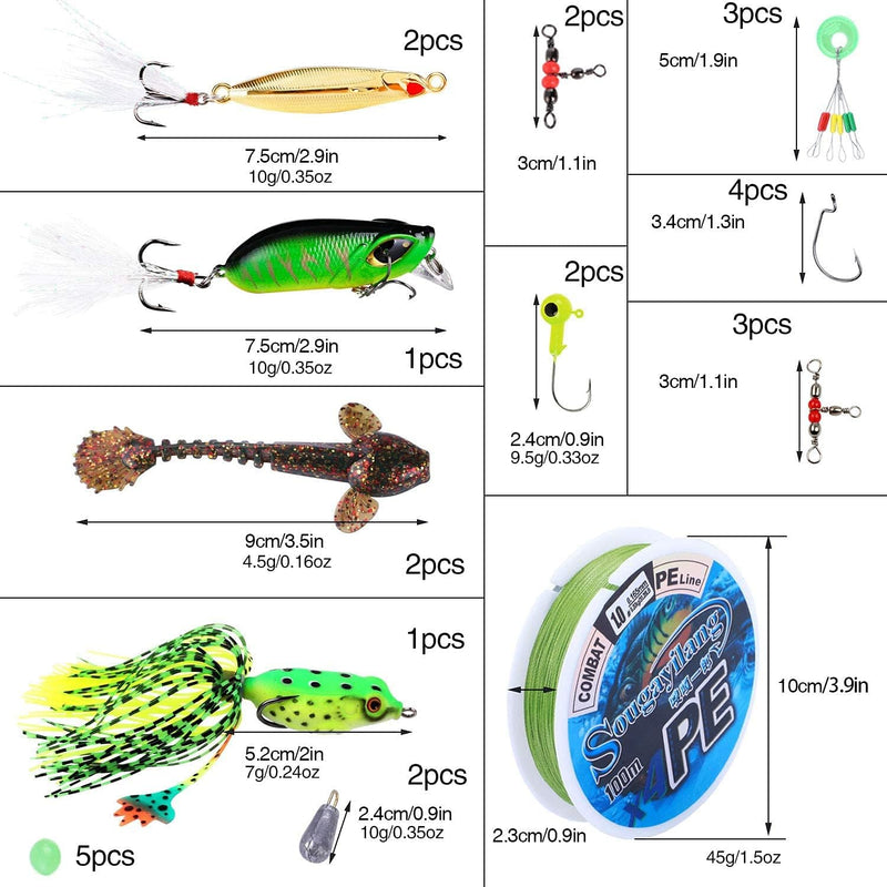 Sougayilang Angelrute und Rolle Combos, Kohlefaser Teleskop Angelrute 12 +1 BB Spinning Reel mit Tra