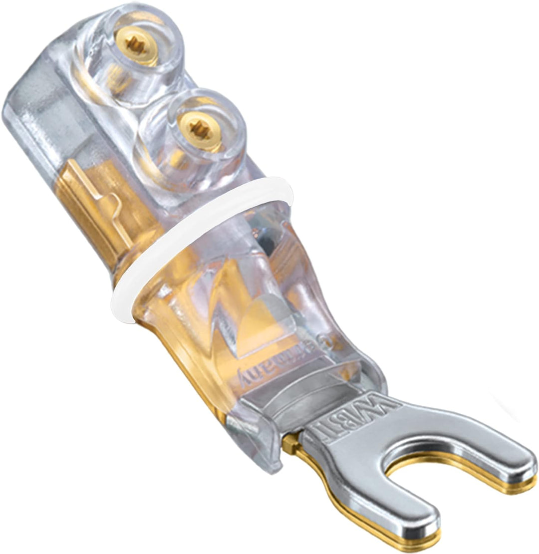 WBT-0661 CU Kabelschuhe Lautsprecher Anschluss, reines Kupfer Version, 6 mm Gabel Grösse. 4 Stück (2