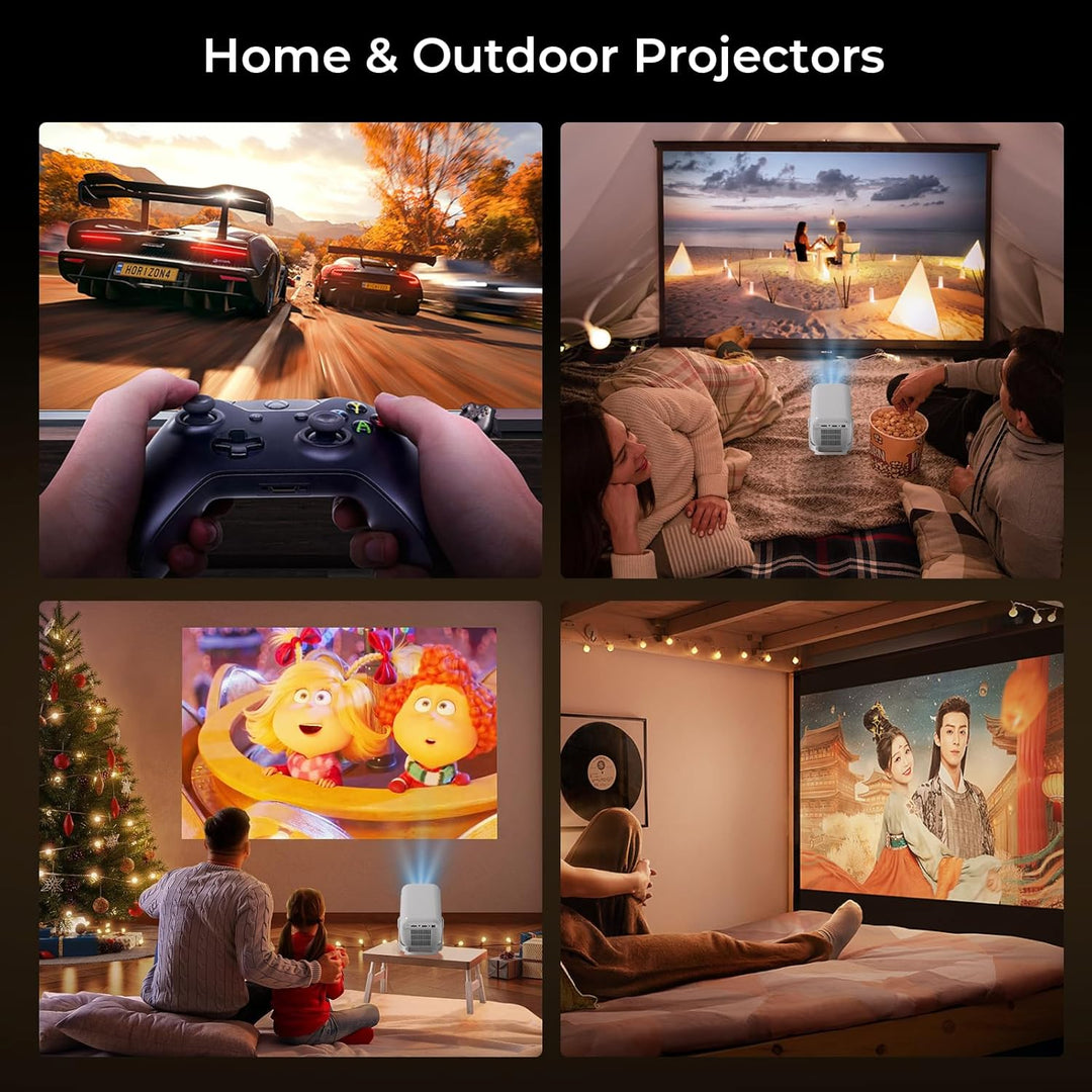[Compatible with Netflix] Smart Beamer Native 1080P FHD 4K Unterstützung Projektor 1200 ANSI Google