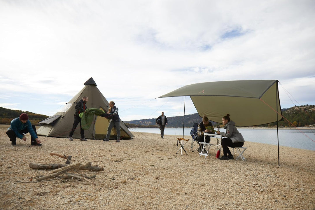 GRAND CANYON Zuni 3, 3 x 3m Multifunktion Tarp / Sonnensegel inkl. Stangen, Zeltplane, Wasserdicht,