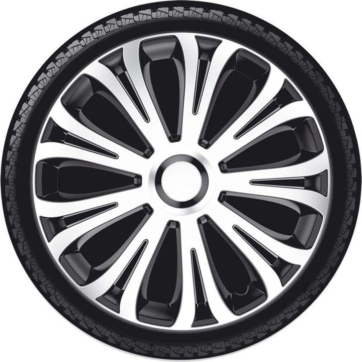 AUTO-STYLE Satz Radzierblenden Avera 16-Zoll Silber/Schwarz 16-inch, 16-inch