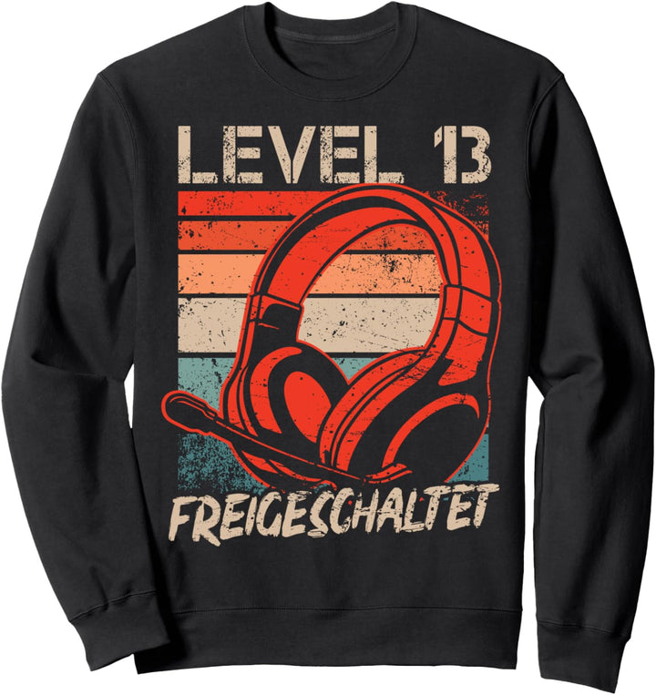13. Geburtstag Jungen Video Gamer Level 13 Unlocked Jungs Sweatshirt