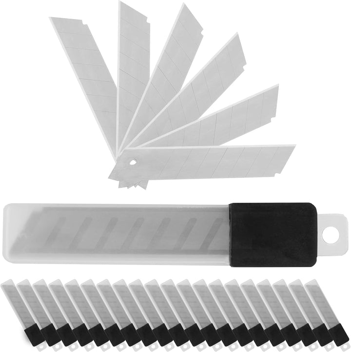 Relaxdays 2400 x Abbrechklingen, 7 Bruchstellen je Klinge, Cutterklingen, extrem scharf, 18 mm, Carb