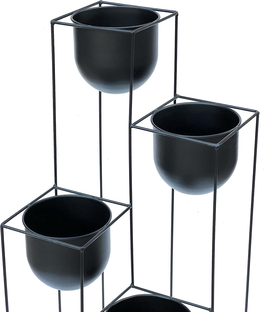 DanDiBo Blumentreppe Metall Schwarz 90 cm Pflanzentreppe mit Topf Innen Indoor Blumenständer 210015