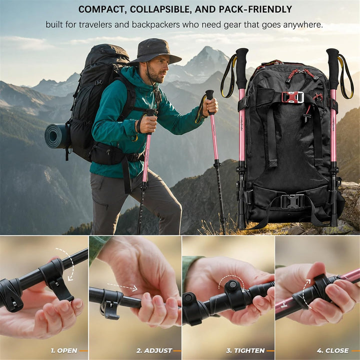 Trekkingstöcke Carbon Ultraleicht 169 g, Teleskop Wanderstöcke 63–135 cm | Teleskop Wanderstöcke 63–