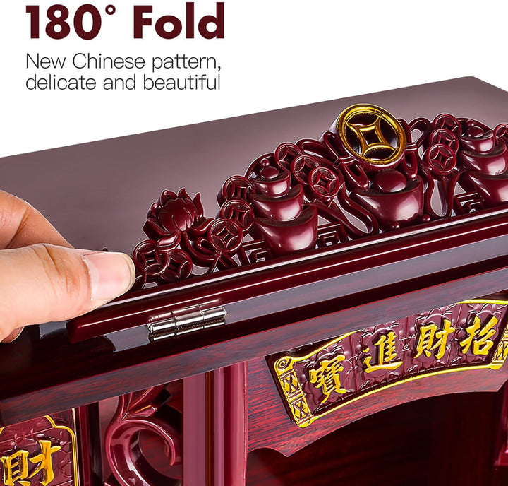 Garneck Holz Buddha Regal Wandmontage Buddhistischer Schrein Tischständer Retro Chinesischer Stil Fü