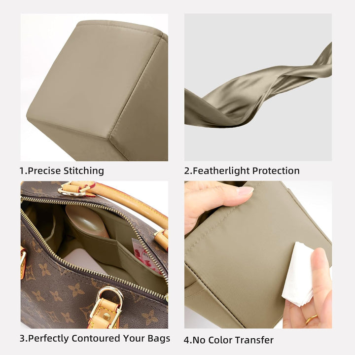 DGAZ Handtasche Tasche Organizer, Seide Innentaschen für LV Speedy Nano/20/25/30/35/40/45 Tasche, Le