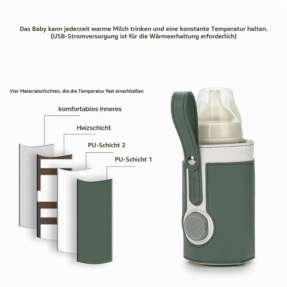 Flaschenwärmer-Tasche, 3-fach Temperaturverstellbar, Tragbarer Babyflaschenwärmer Zum Anschluss an M