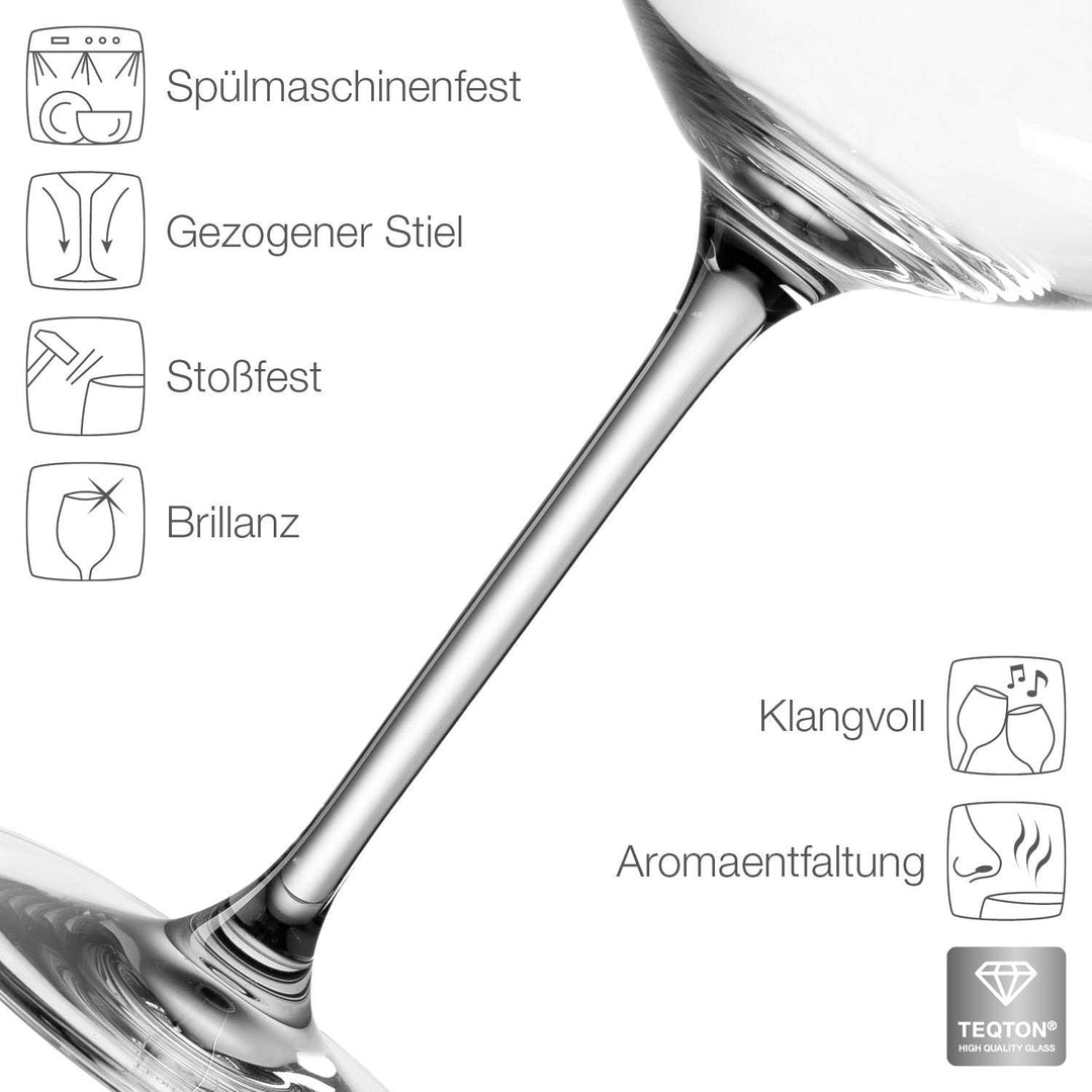 Leonardo Cheers Sekt-Schalen, 6er Set, spülmaschinenfeste Champagner-Gläser, Sekt-Schalen mit gezoge
