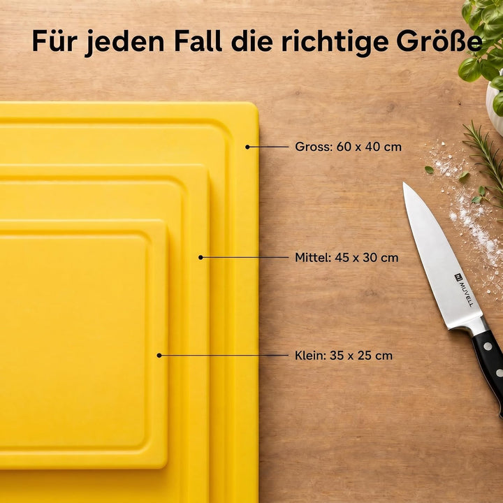 MUVELL stabiles Schneidebrett Kunststoff Spülmaschinenfest, EXTRA dick, messerschonend | Farben & Gr