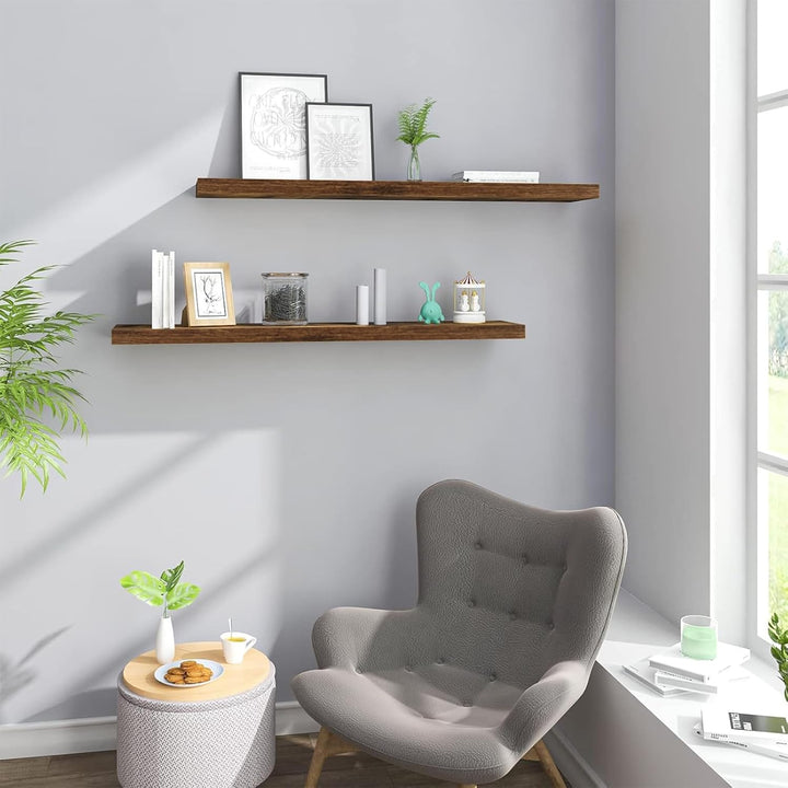 WOLTU 2X Wandregal Wandboard Bücherregal Regale für Deko Wandablagen aus MDF Holz, 2er Set Hängerega