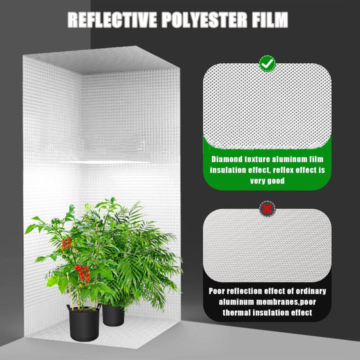 Growzelt Komplettset Anbau Set mit 200W LED Vollspektrum Grow Lampe Dimmbar, 100x100x200cm GrowZelt