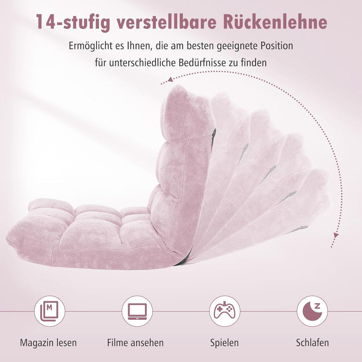 GOPLUS Bodenstuhl, Bodensofa mit Rückenlehne, Bodensessel mit Schlaffunktion, Floor Chair, Lazy Sofa